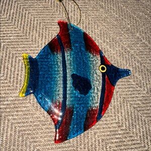 Source Unknown Vibrant Glass Fish Ornament